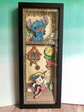 Stitch & Strings- Shadow Box- 7"X19"- Framed