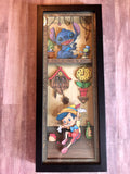 Stitch & Strings- Shadow Box- 7"X19"- Framed