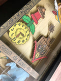 Stitch & Strings- Shadow Box- 7"X19"- Framed