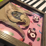 Happy Boogie - Shadow Box- 8"x 8"- Framed