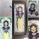Waiting for Love- Snow White- Shadow Box- 7"X19"- Framed