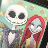 Jack and Sally - Shadow Box- 8"x 8"- Framed