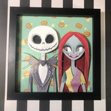 Jack and Sally - Shadow Box- 8"x 8"- Framed