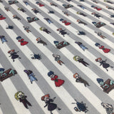 Beetlejuice Fabric - "Bettlegeuse's Wedding Party - in pinstripes by the half yard