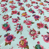 Pokemon Fabric - "Flower Monsters" - in teal by the half yard