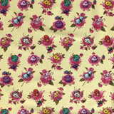 Pokemon Fabric - "Flower Monsters" - in soft yellow by the half yard