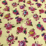 Pokemon Fabric - "Flower Monsters" - in soft yellow by the half yard