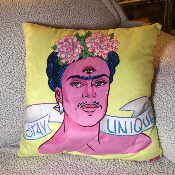 Stay Unique- 3-Eyed Frida Pillow