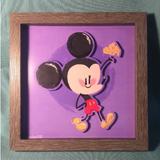 Cutie Mouse Shadow Box- 8"x 8"- Framed
