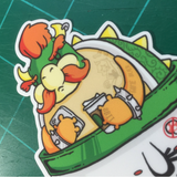 Hipster Bowser- Super Mario Bros Villain- Big Sticker