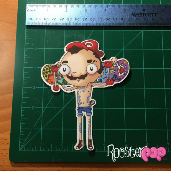 Hipster Mario- Big Sticker