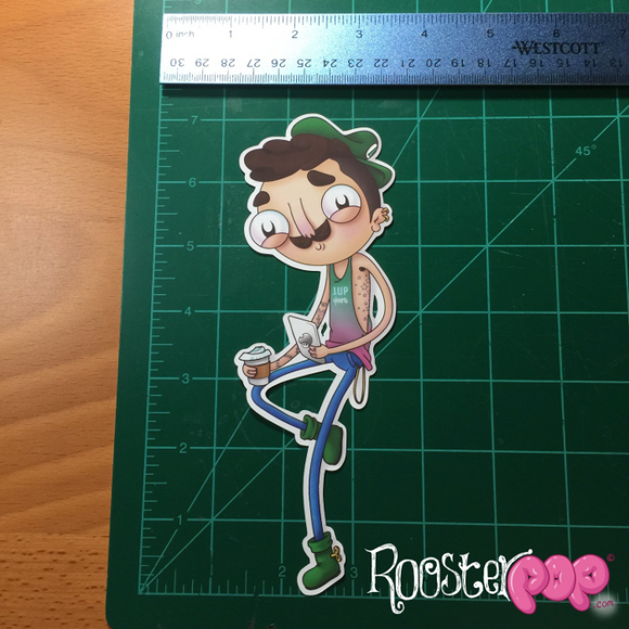 Hipster Luigi- Big Sticker