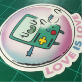 BMO & Bubble- Love is Love- Big Sticker