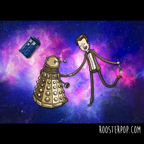 BFF <3 Dr Who & Dalek- Art Print