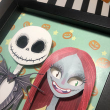 Load image into Gallery viewer, Jack and Sally - Shadow Box- 8&quot;x 8&quot;- Framed